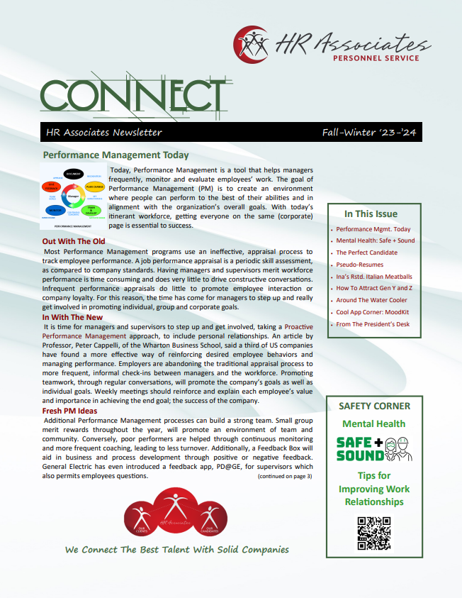 HR Associates Connect Newsletter Fall/Winter '23